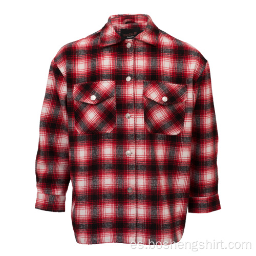 Camisa de franela gruesa de invierno a cuadros para hombre al por mayor